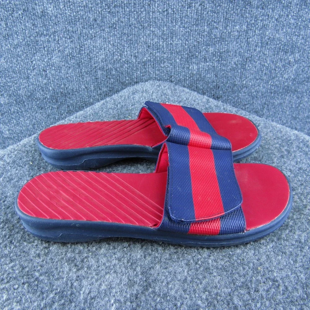Lands' End Boys‎ Slide Shoes Sandal Red Synthetic Hook & Loop Size Y 5 Medium